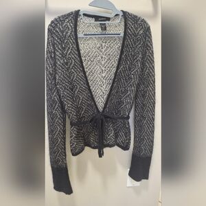 Express Black and Gray Knit Cardigan